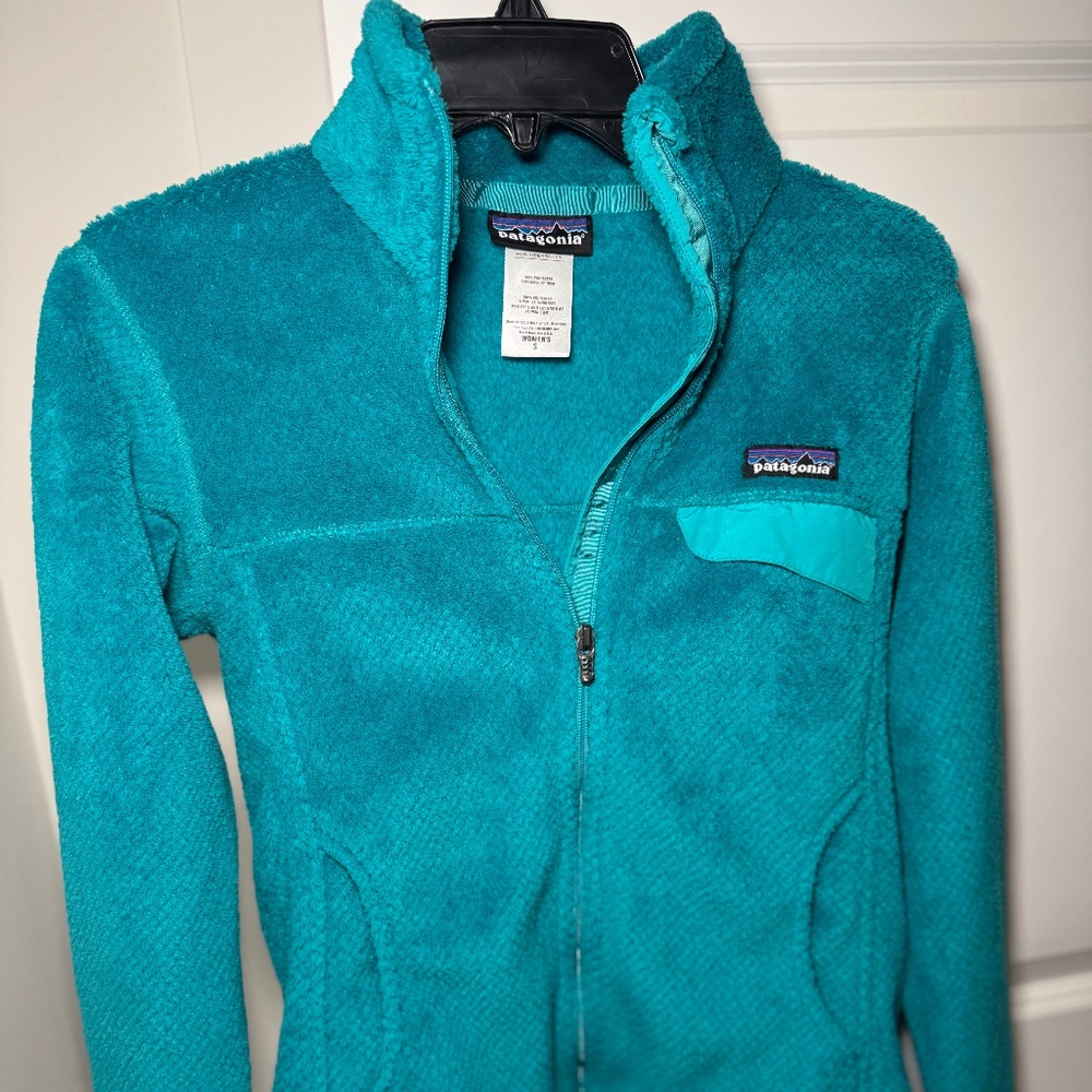 Women’s turquoise zip-up fleece jacket Size Small